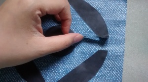 Tape the logo to a blue paper/printout